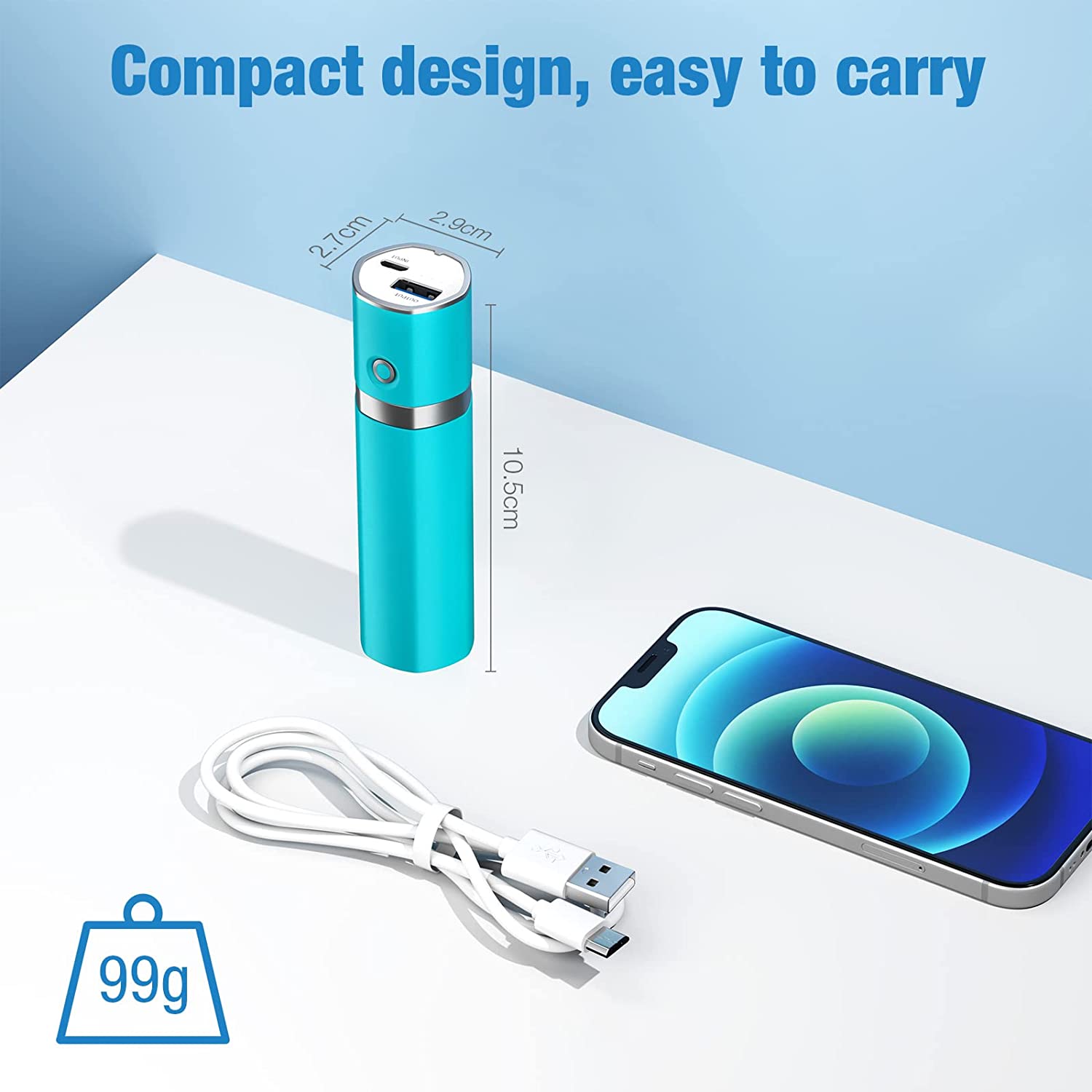POWERADD Slim 2 5000mAh Powerbank Blau
