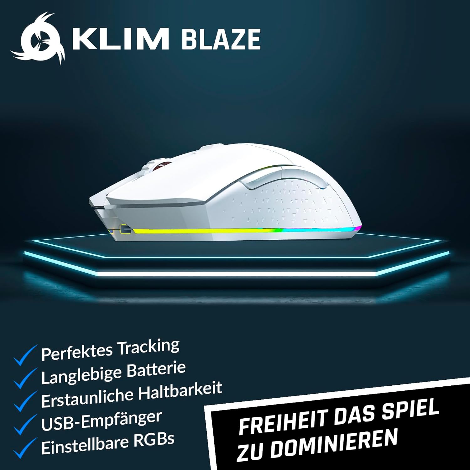 KLIM Blaze Gaming Maus weiß