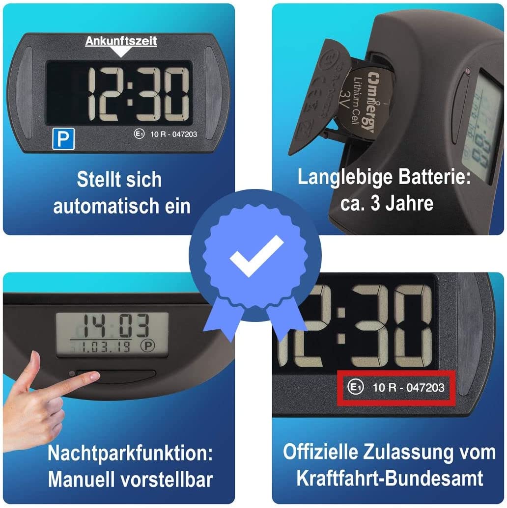 Needit Park Mini elektronische Parkscheibe schwarz