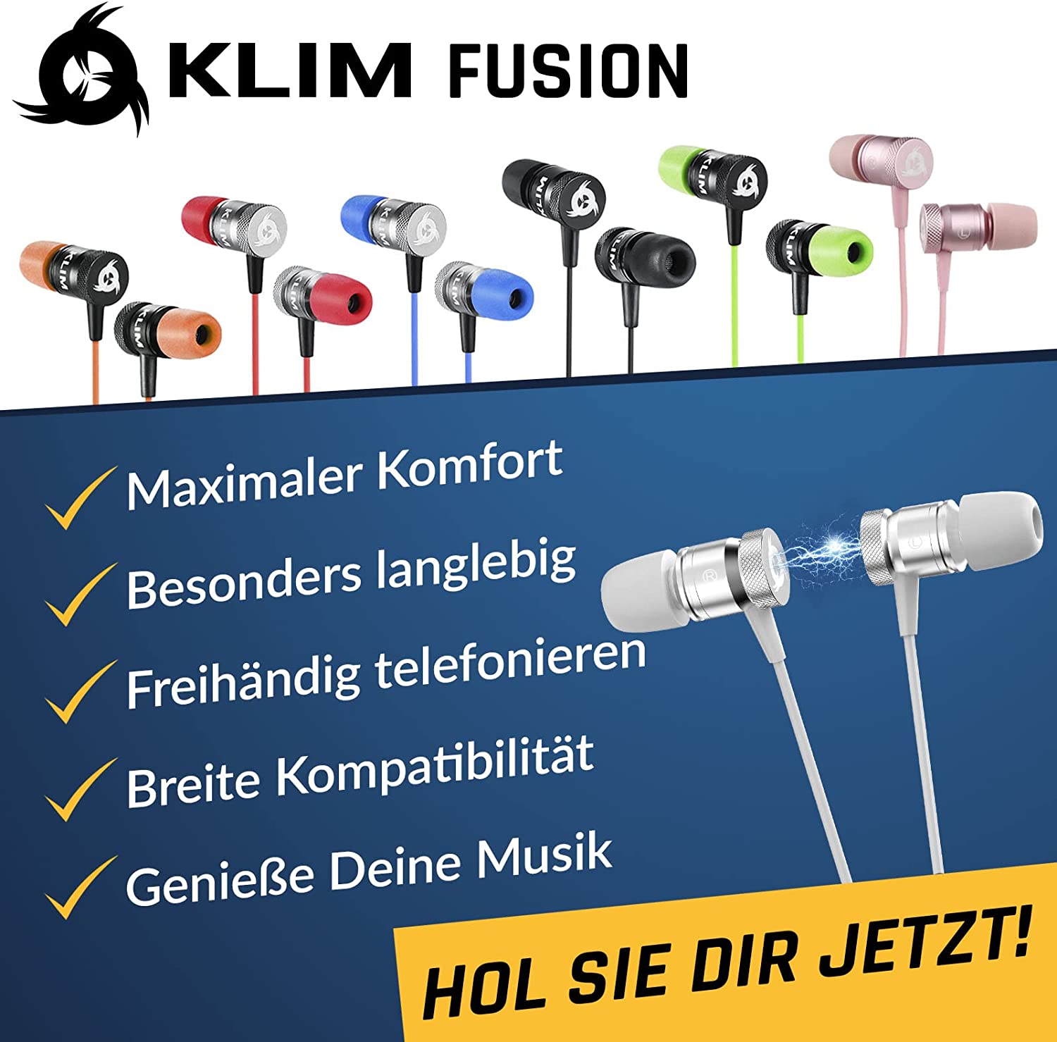 KLIM Fusion Kopfhörer weiß