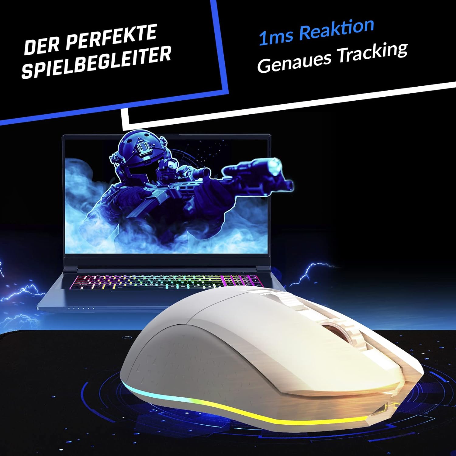 KLIM Blaze Gaming Maus weiß