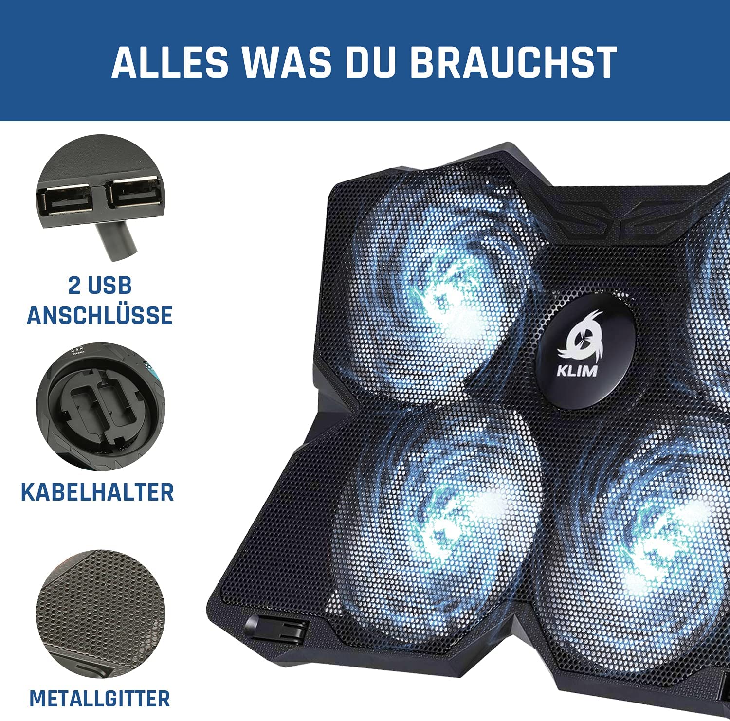 KLIM Wind White Laptop Kühler