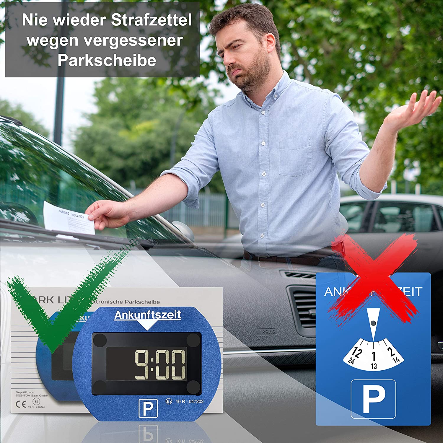 Needit Park Lite Blau elektronische Parkscheibe