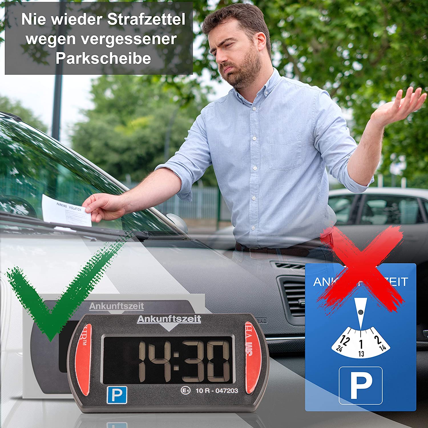Needit Park Mini elektronische Parkscheibe schwarz