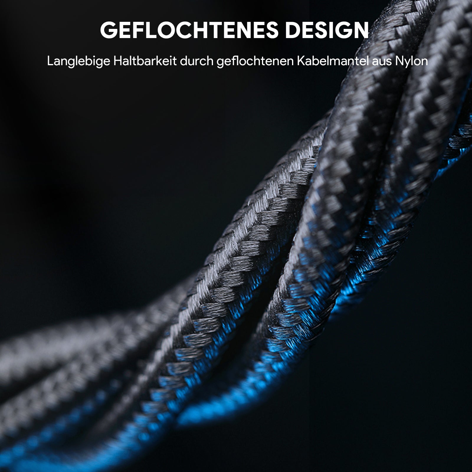 AUKEY CB-NAC1 Circlet AC Nylon ummanteltes USB-A zu USB-C Handy Ladekabel