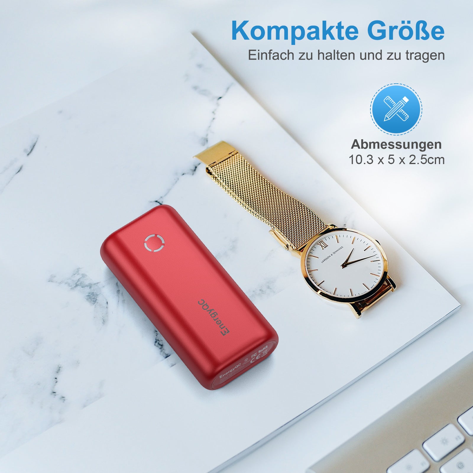 EnergyQC Powerbank 10000mAh rot