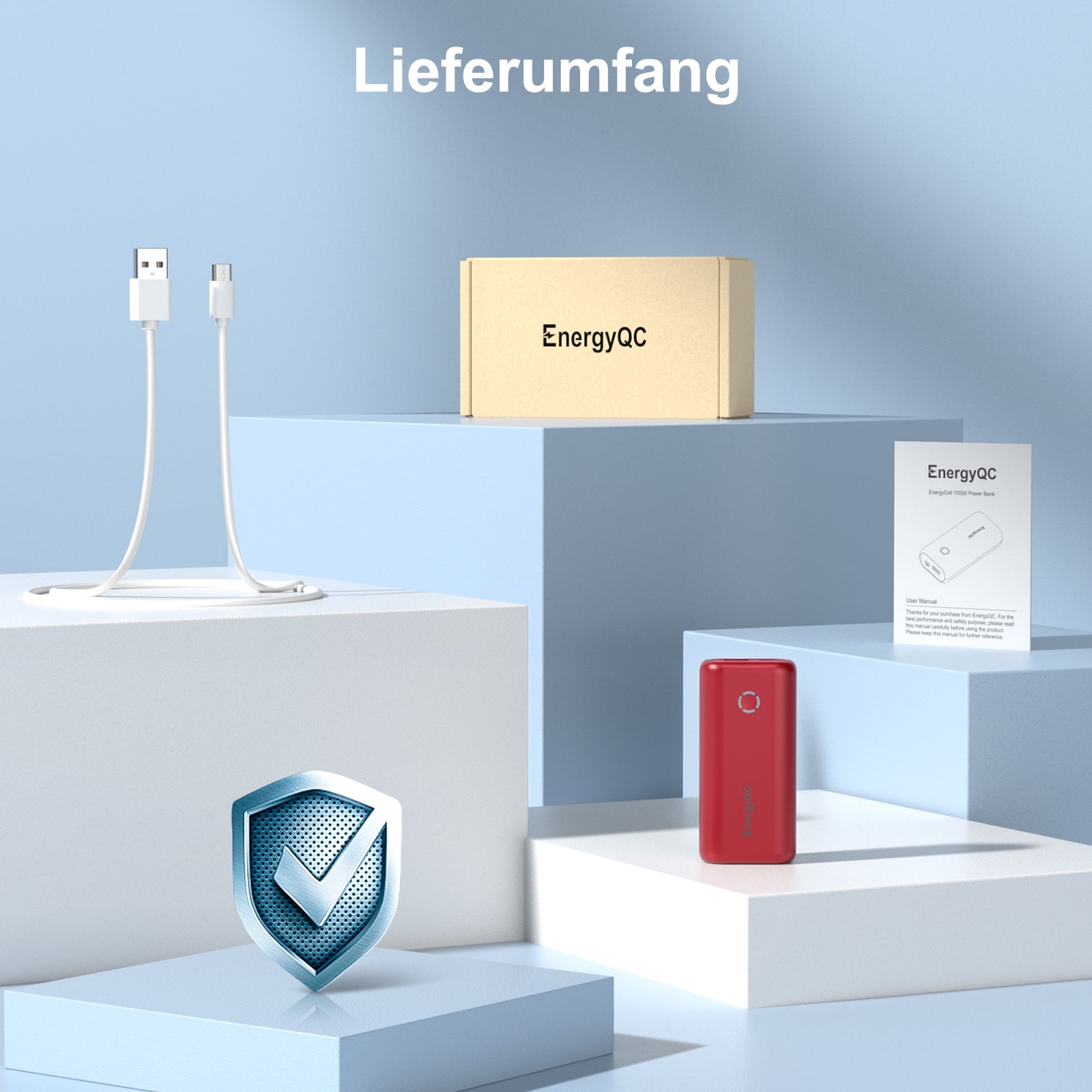 EnergyQC Powerbank 10000mAh rot