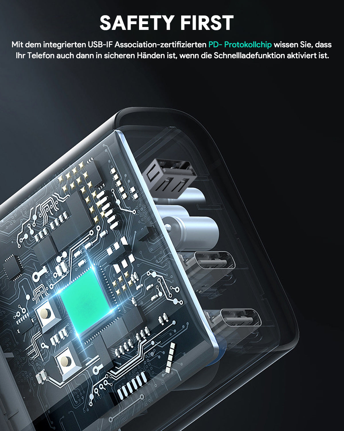 AUKEY PA-B7O Omnia II Mix 140W 3-Port GaN PD 3.1 Handy Ladegerät