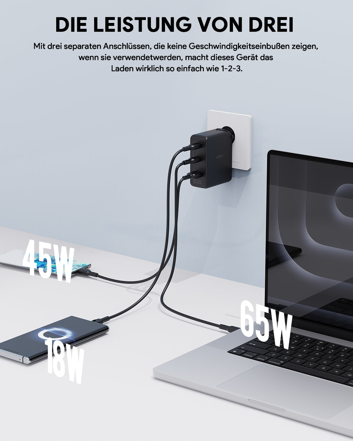 AUKEY PA-B7O Omnia II Mix 140W 3-Port GaN PD 3.1 Handy Ladegerät