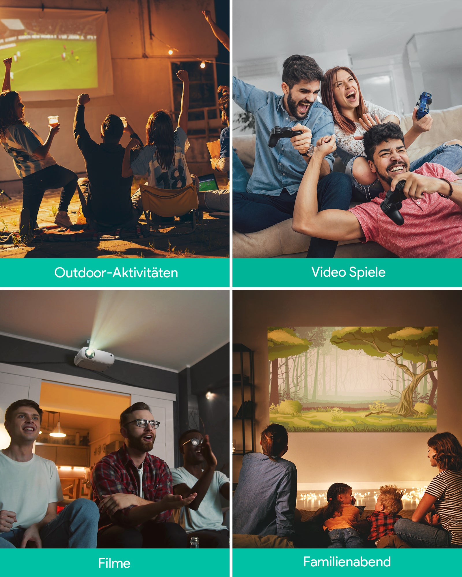 AUKEY RD-860 Full HD 1080P Wi-Fi LCD Beamer mit Unterstützung für die Synchronisierung des Smartphone-Bildschirms über HDMI VGA