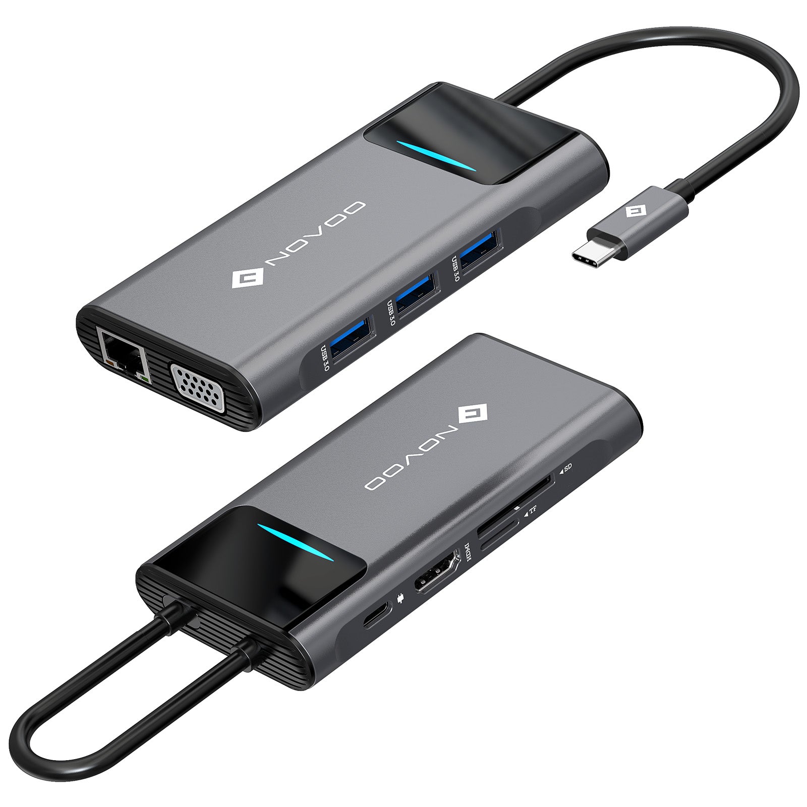 NOVOO USB-C Aluminium Hub 9 Anschlüsse