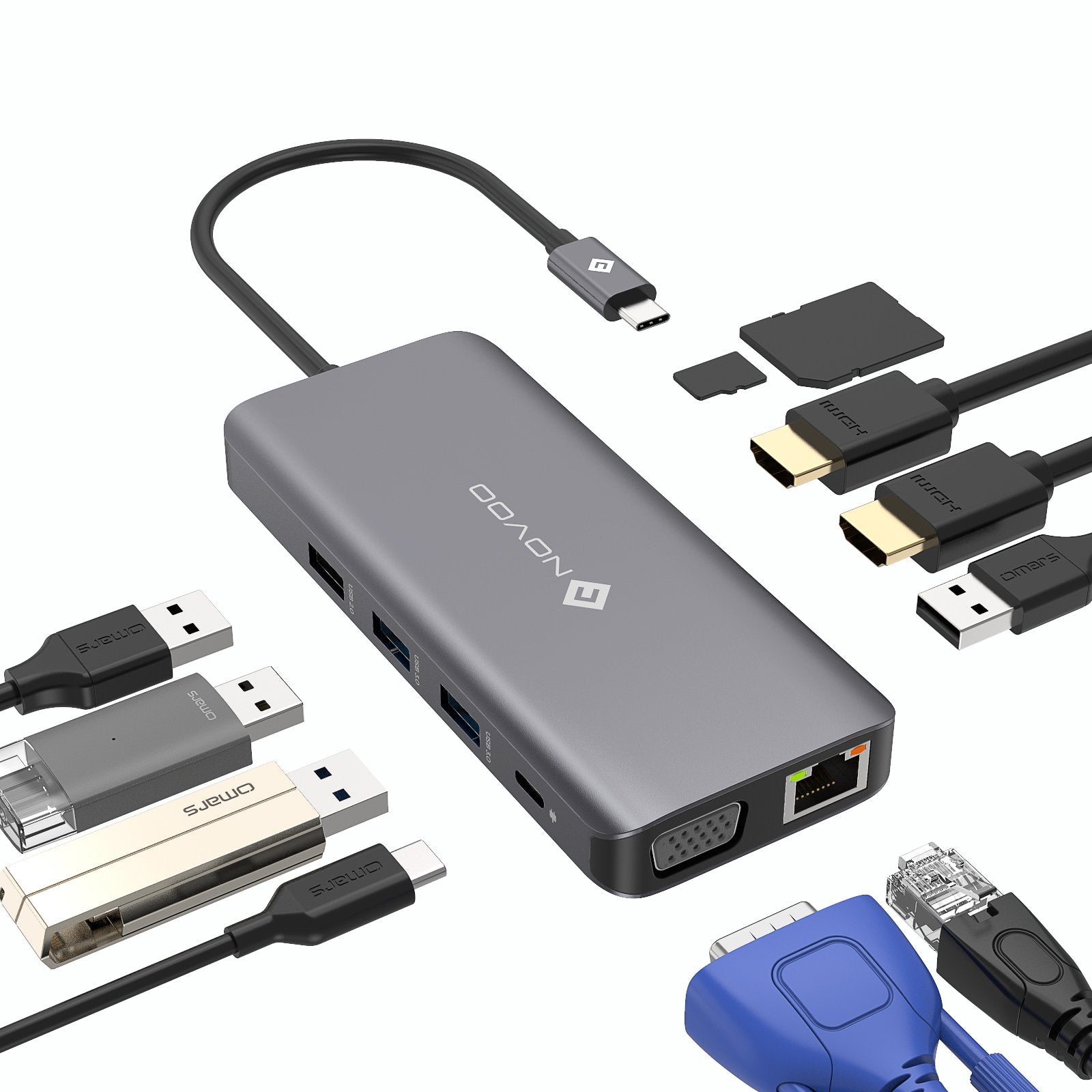 NOVOO USB-C Aluminium Hub 11 Anschlüsse