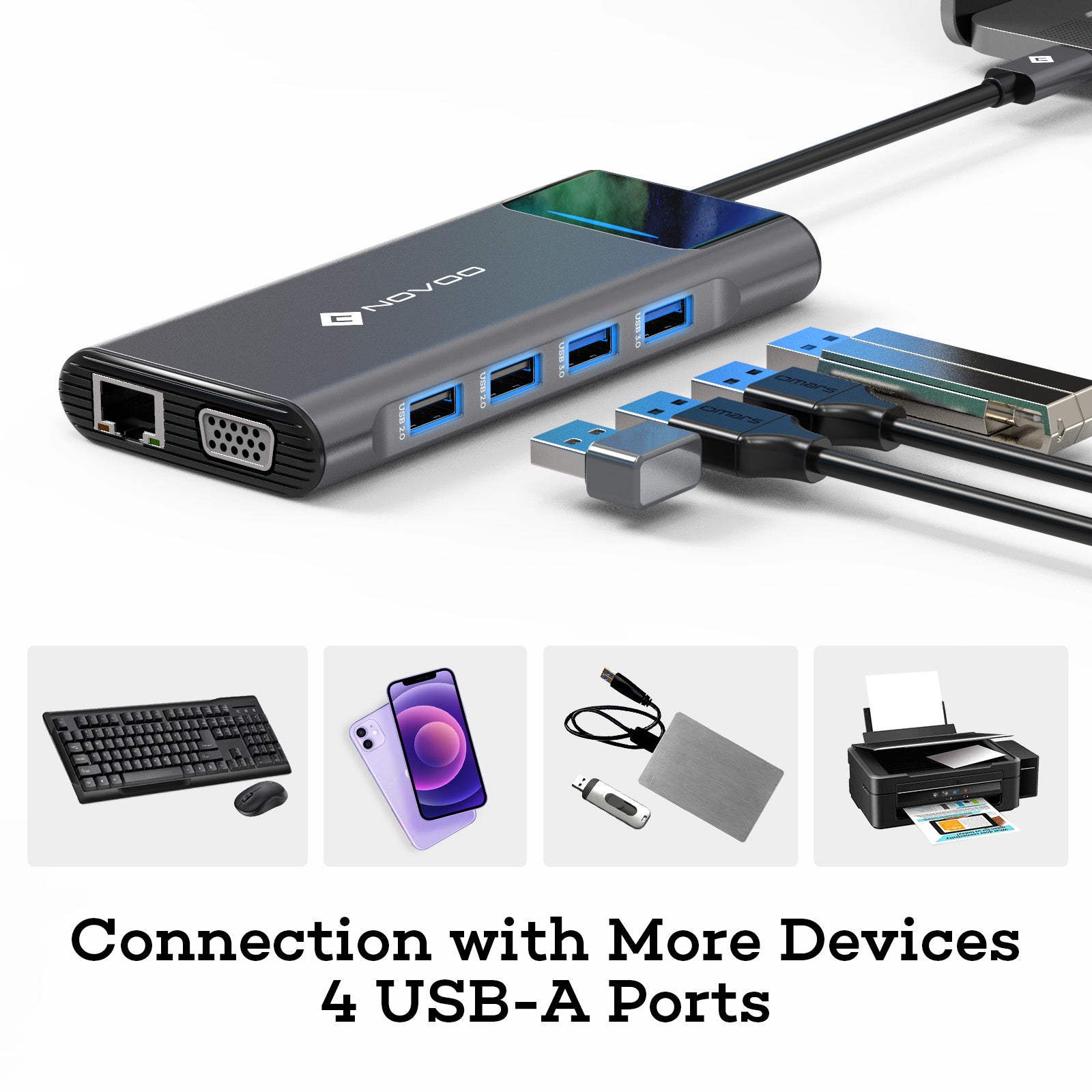 NOVOO USB-C Aluminium Hub 12 Anschlüsse