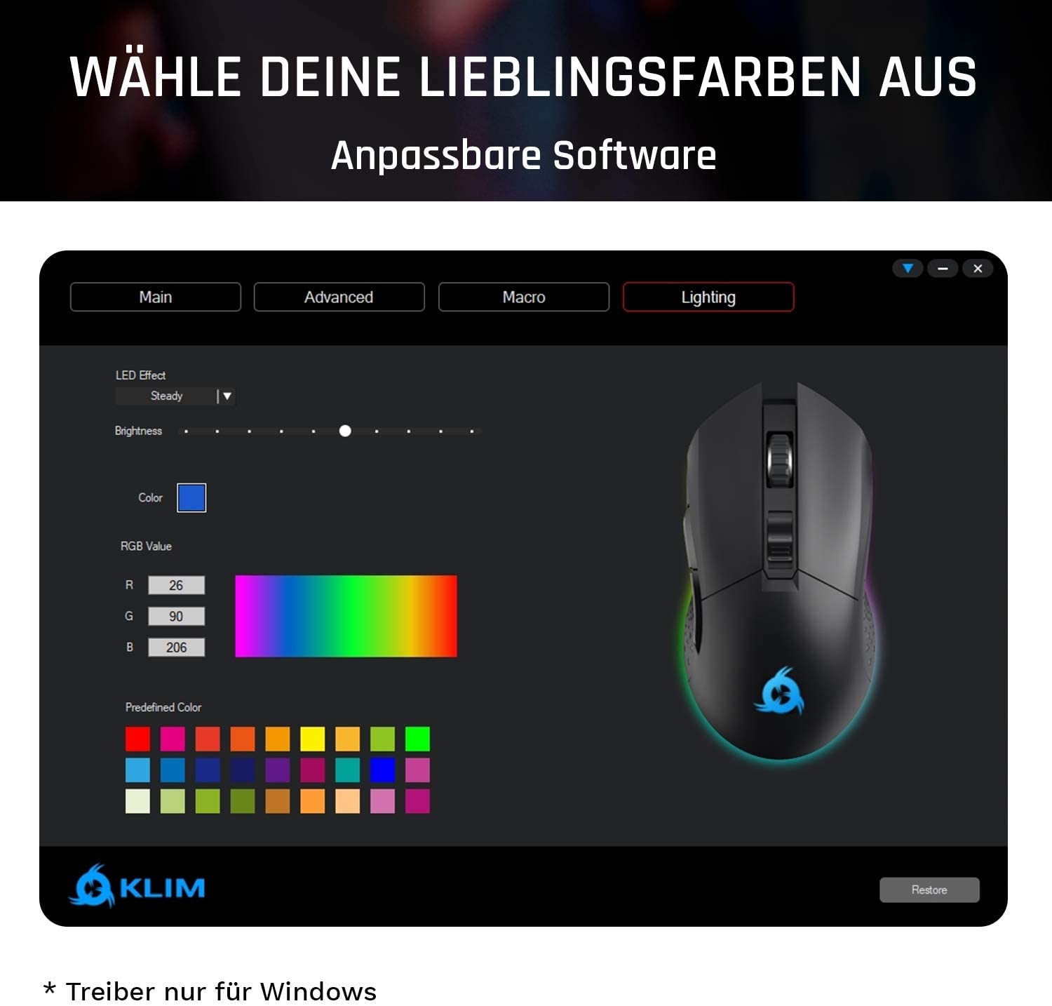 KLIM Blaze black Gaming Maus