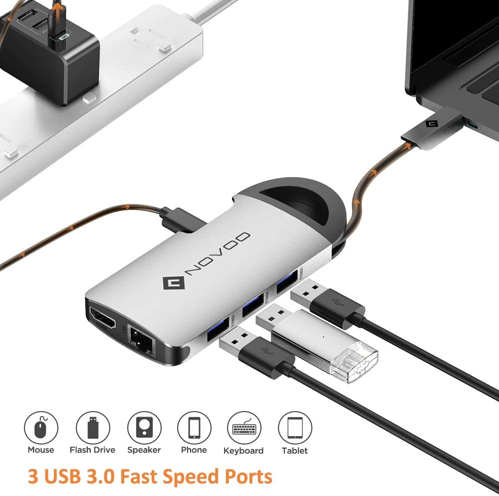 NOVOO USB-C Aluminium Power Delivery (PD) Hub