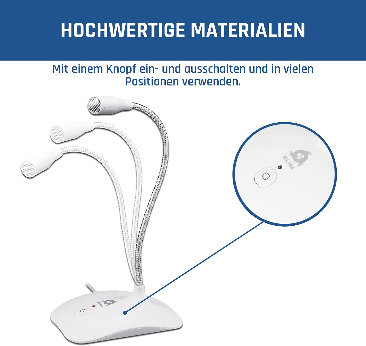 KLIM Talk white PC Standmikrofon