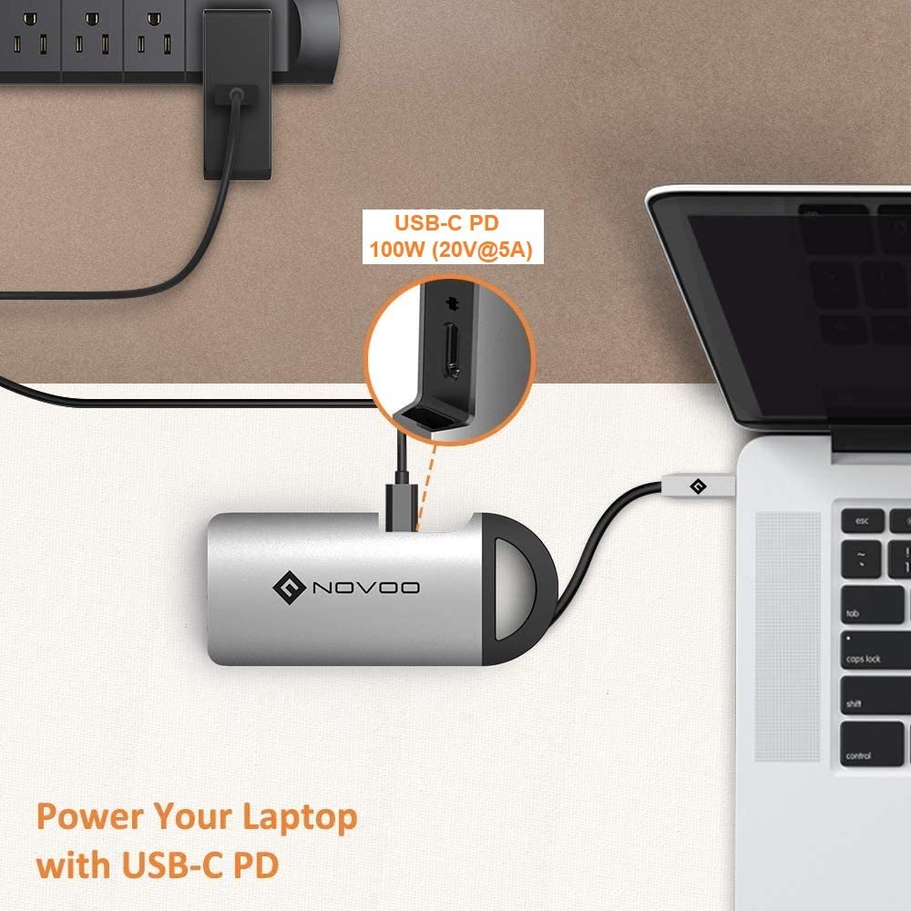 NOVOO USB-C Aluminium Power Delivery (PD) Hub