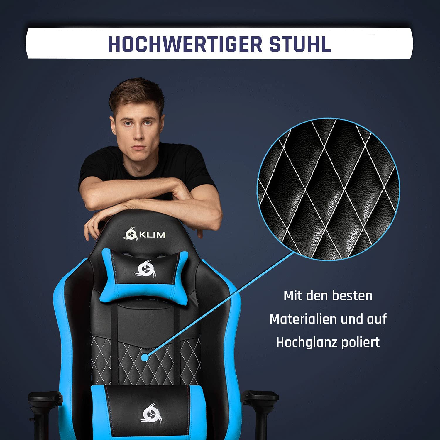 KLIM Esports blue Gaming Stuhl
