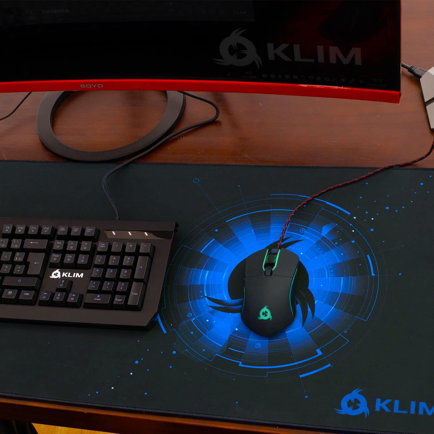 KLIM Logo Mat blue XXL Mauspad