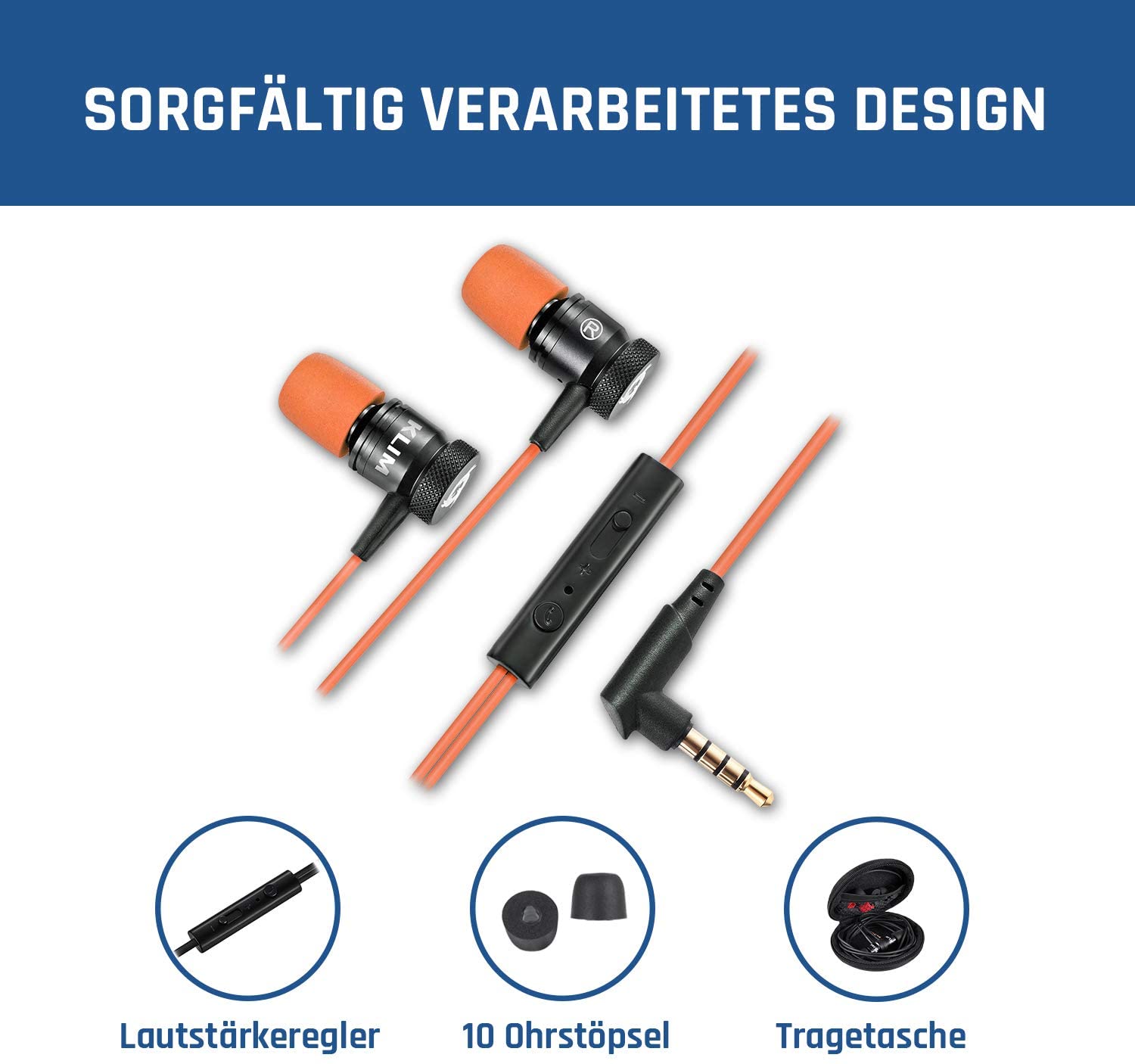 KLIM Fusion Kopfhörer Orange