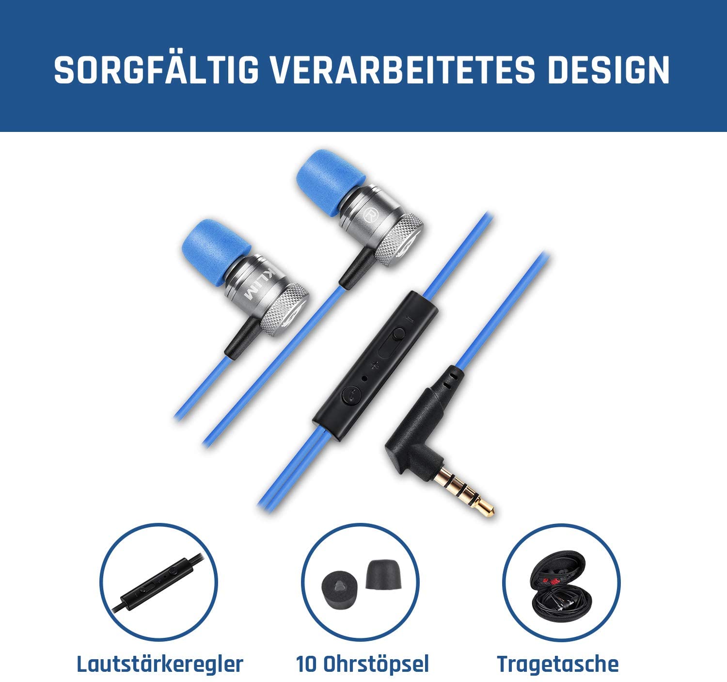 KLIM Fusion Kopfhörer blau