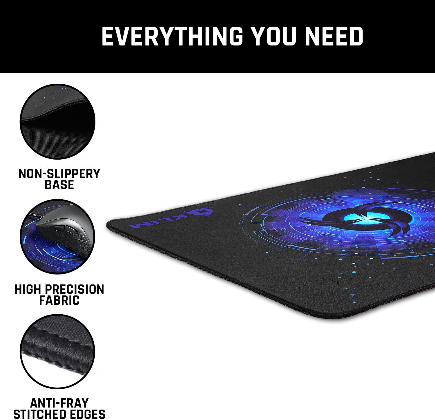 KLIM Logo Mat blue XXL Mauspad