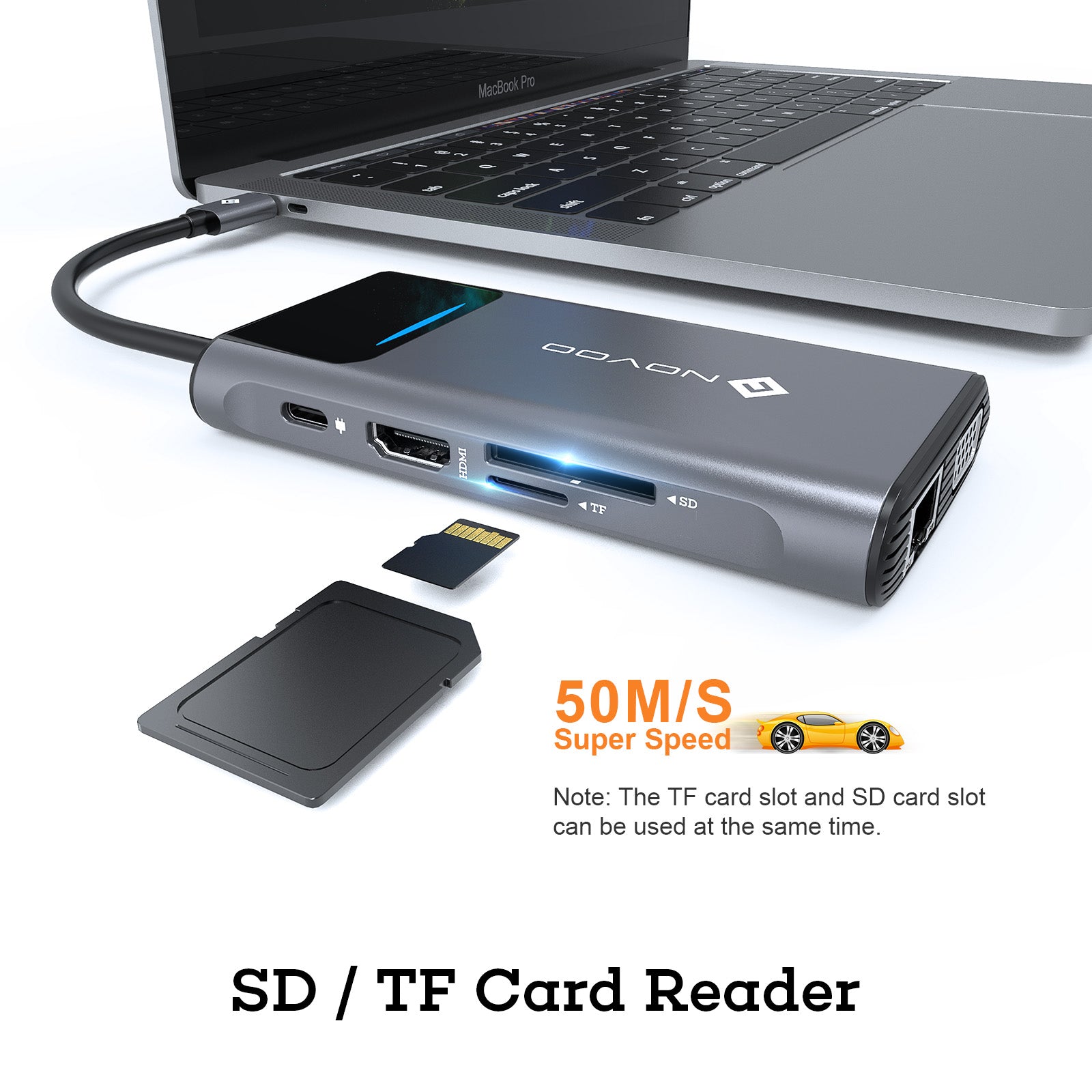 NOVOO USB-C Aluminium Hub 9 Anschlüsse