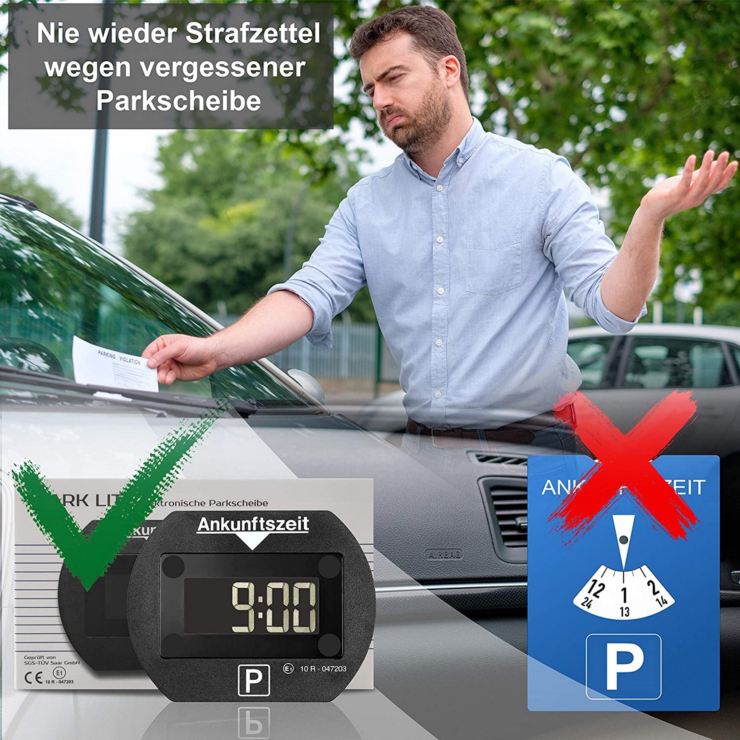 Needit Park Lite Schwarz elektronische Parkscheibe