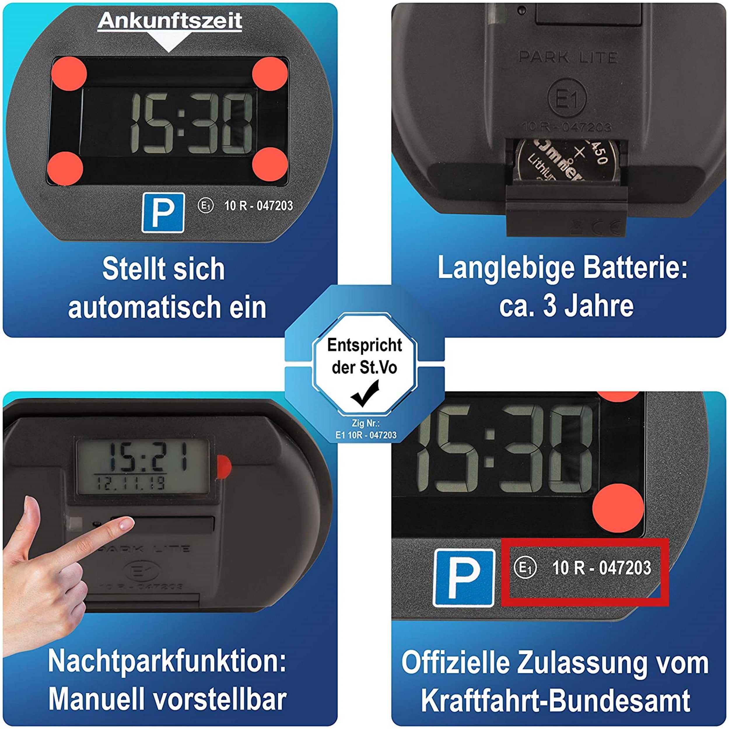 Needit Park Lite Schwarz elektronische Parkscheibe