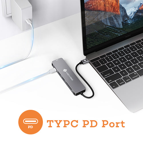 NOVOO USB-C Aluminium Hub 6 Anschlüsse