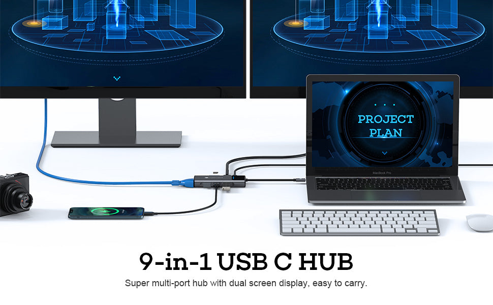 NOVOO USB-C Aluminium Hub 9 Anschlüsse