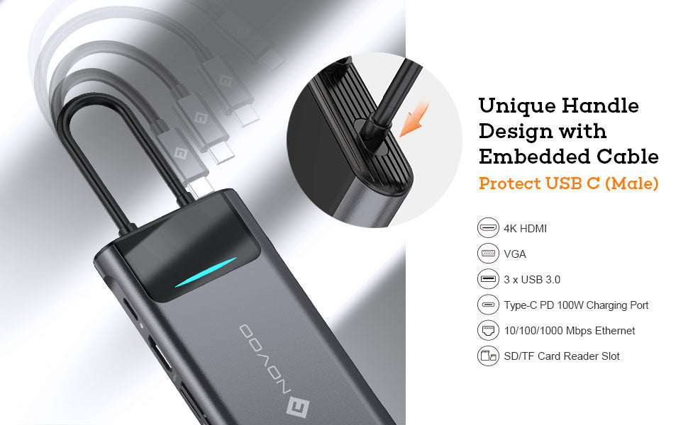 NOVOO USB-C Aluminium Hub 9 Anschlüsse