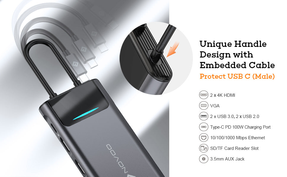 NOVOO USB-C Aluminium Hub 12 Anschlüsse