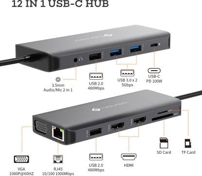 Novoo USB-C Aluminium Hub 12 Anschlüsse