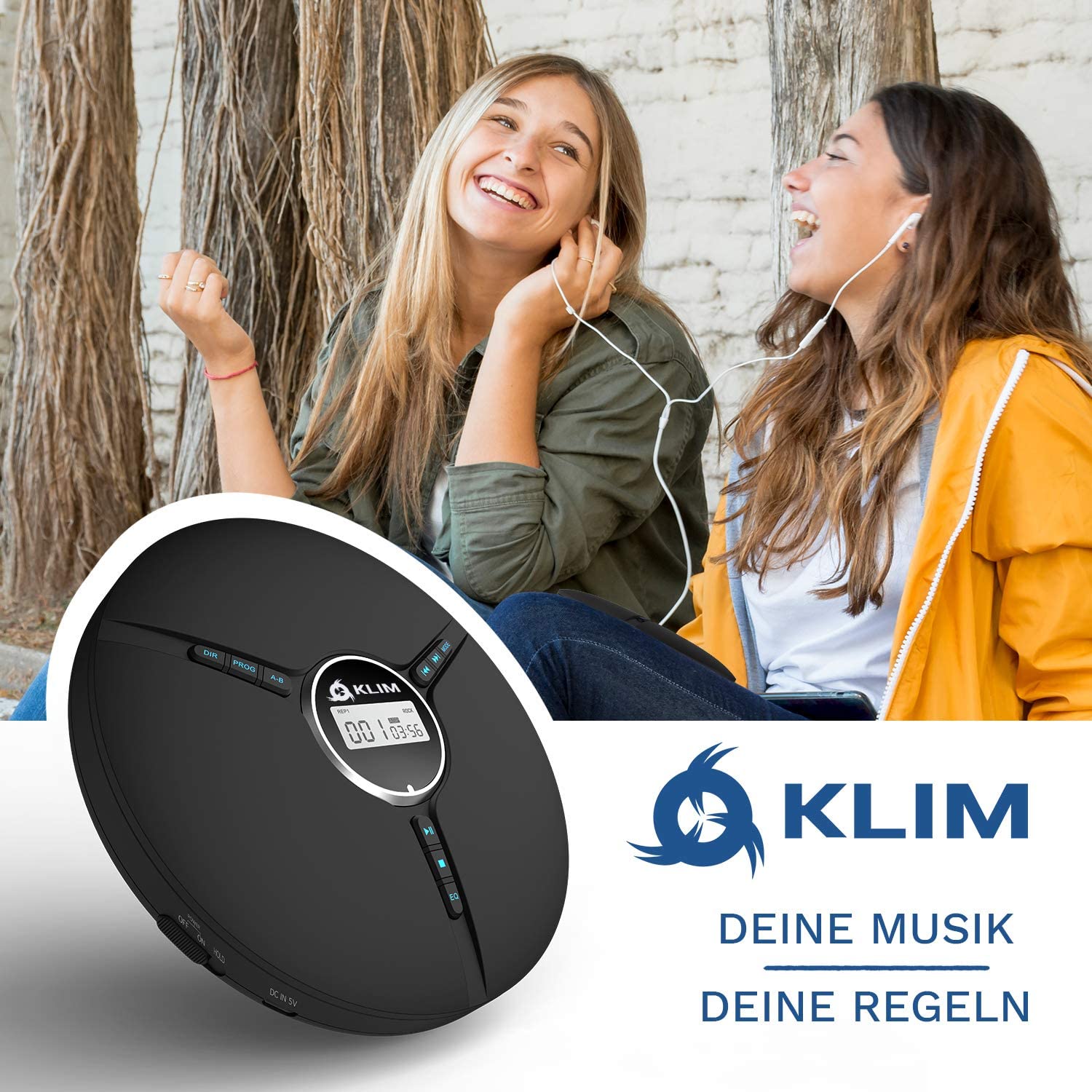 KLIM Discman Black Tragbarer CD-Player