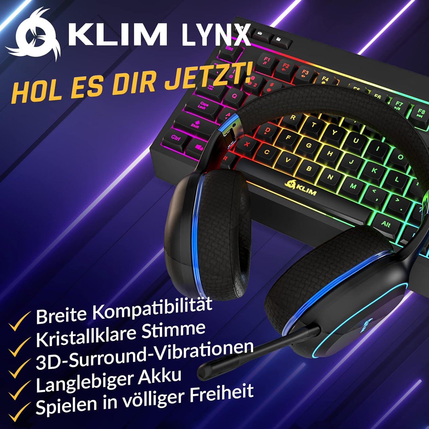 KLIM Lynx kabelloses Gaming Headset