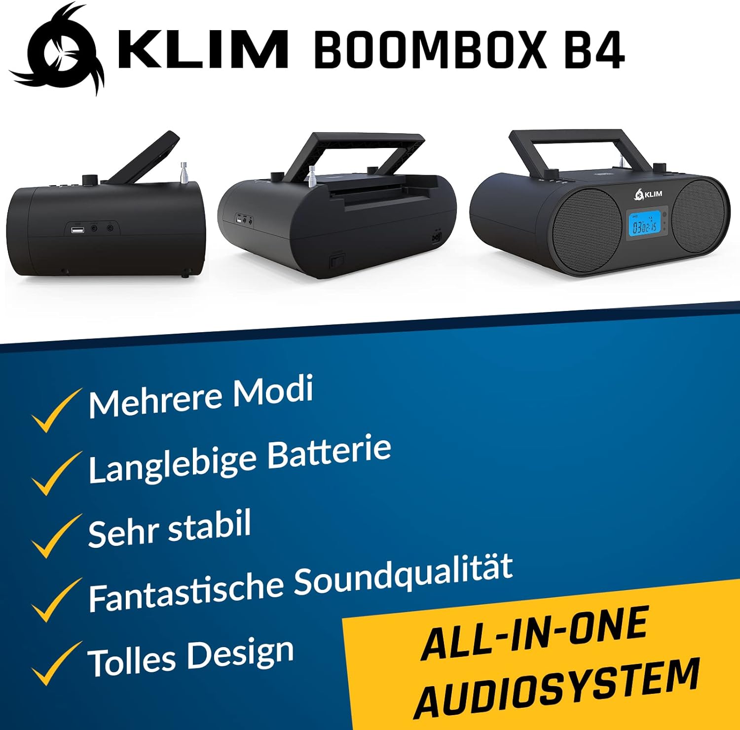 LIM Boombox B4 Radio mit CD Player schwarz