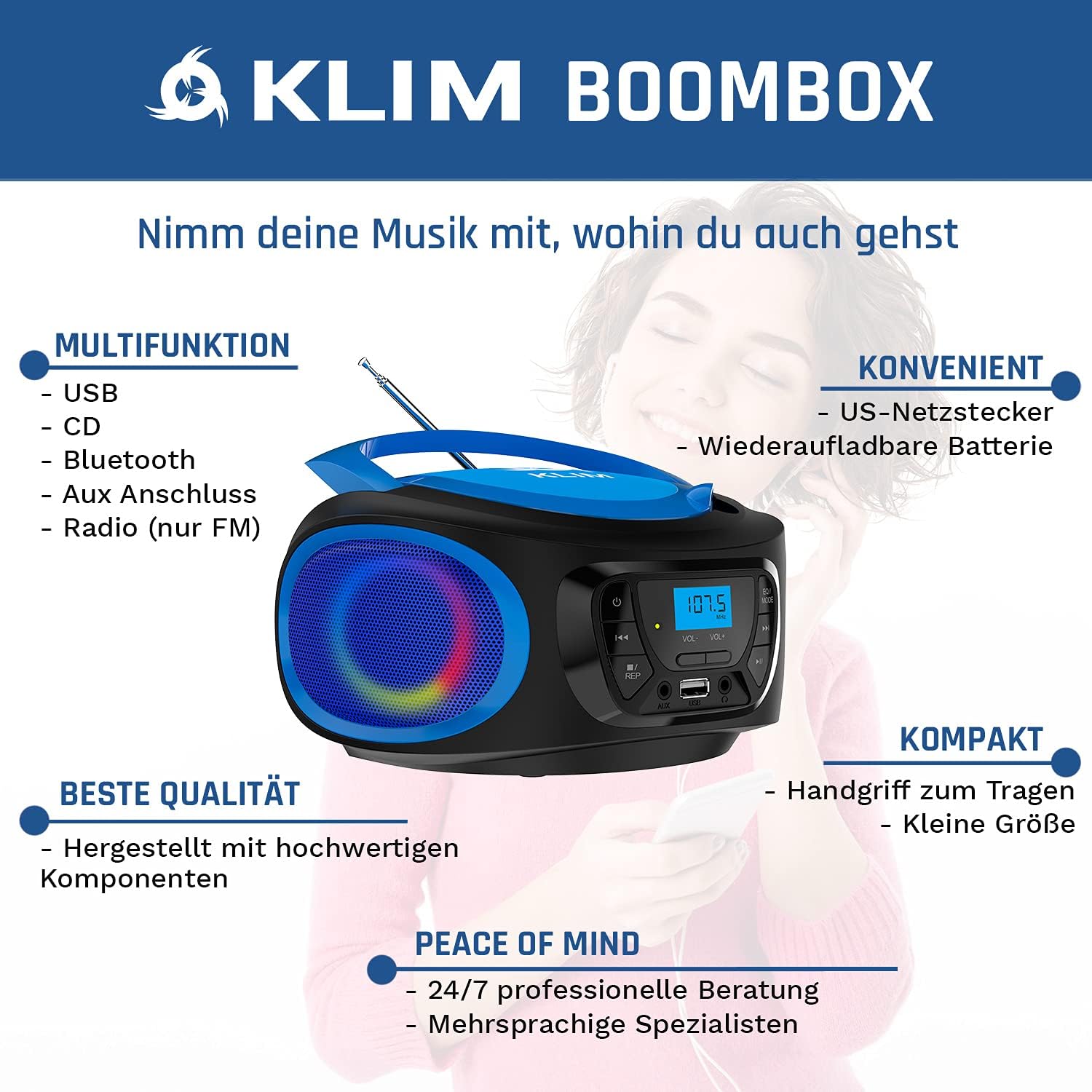 KLIM Boombox Blau