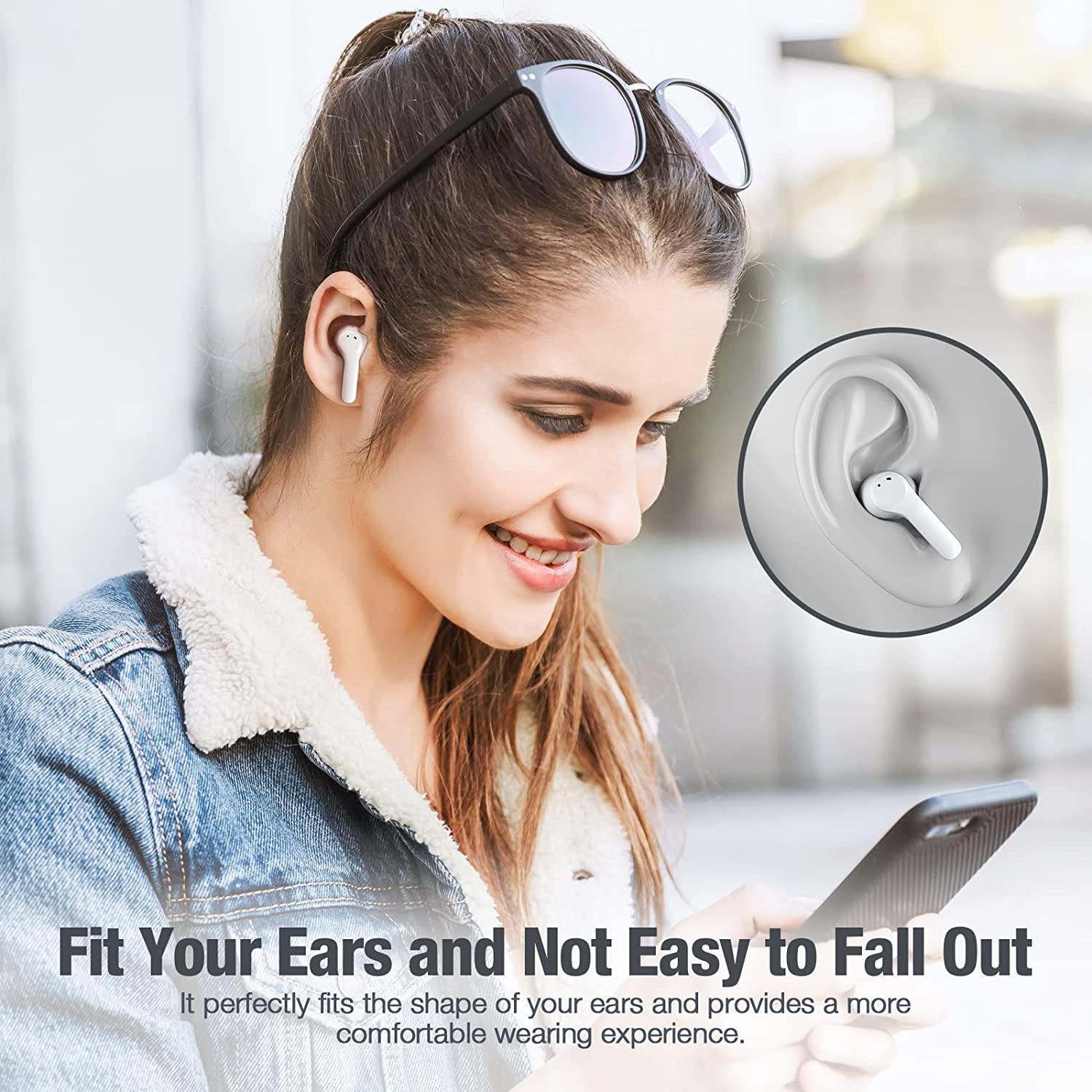 MUINE Bluetooth Kopfhörer weiß
