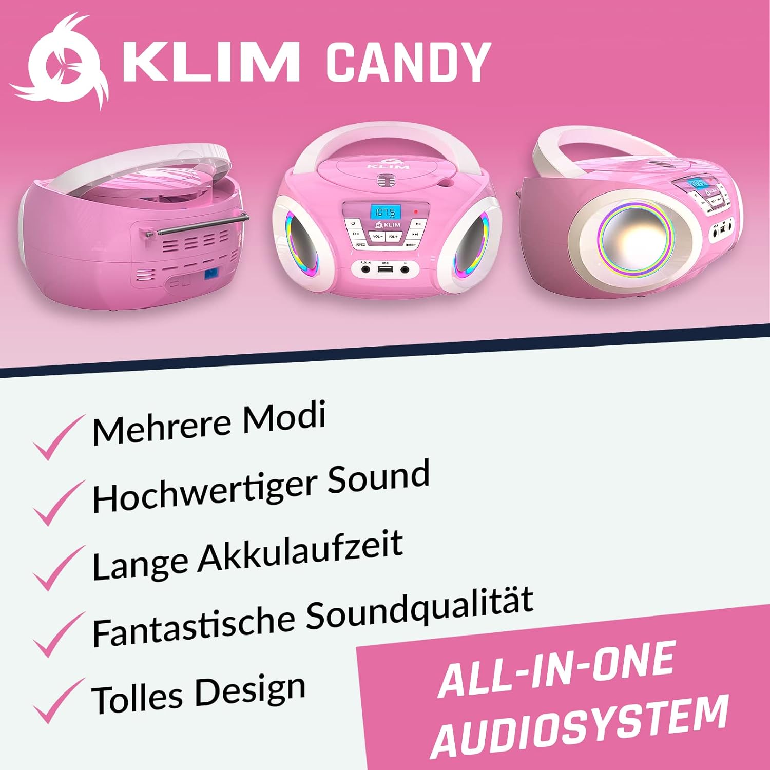 Klim Candy Kids CD Player für Kinder