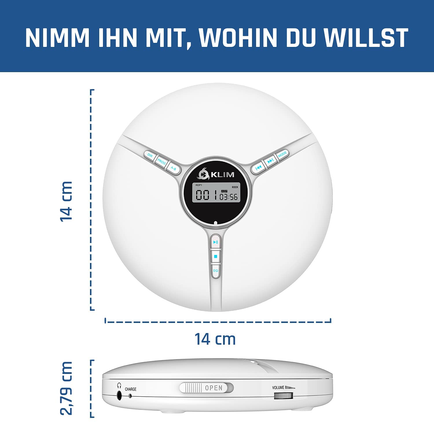 KLIM Discman White CD-Player