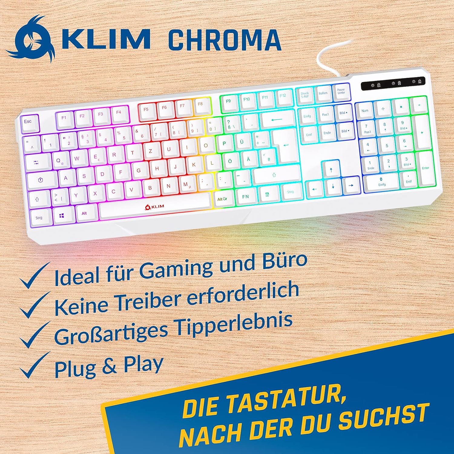 KLIM Chroma Gaming Tastatur weiß