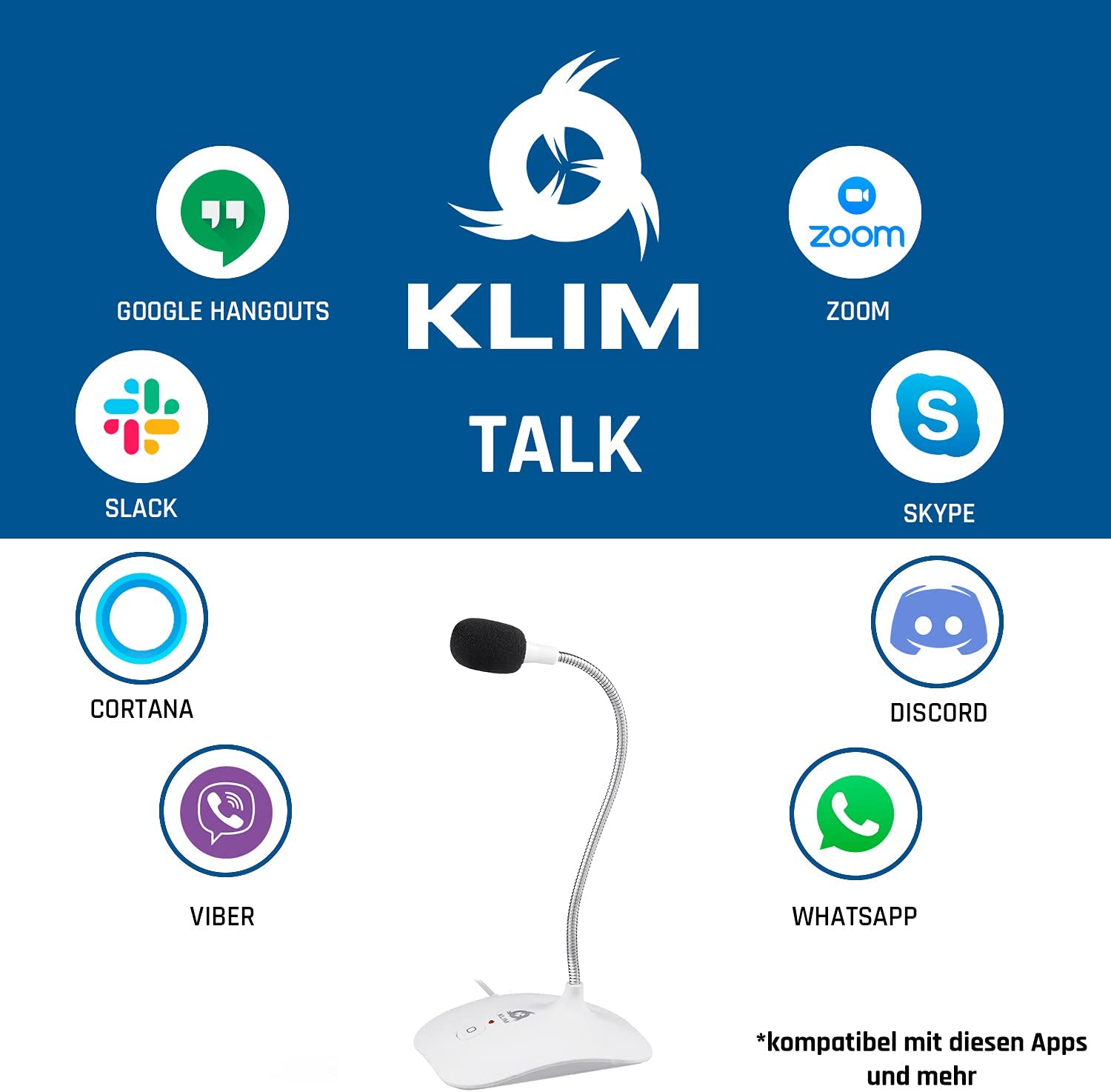 KLIM Talk white PC Standmikrofon