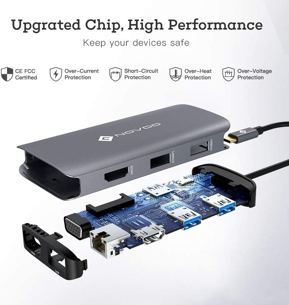 NOVOO USB-C Aluminium Hub 9 Anschlüsse