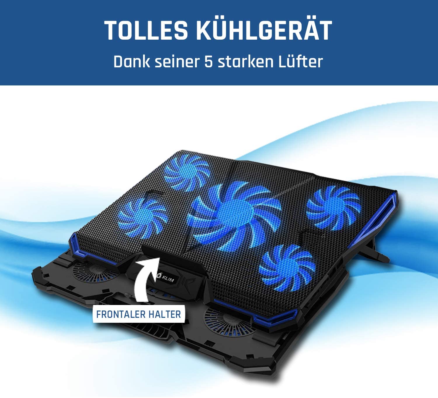 KLIM Cyclone blue Laptop Kühler