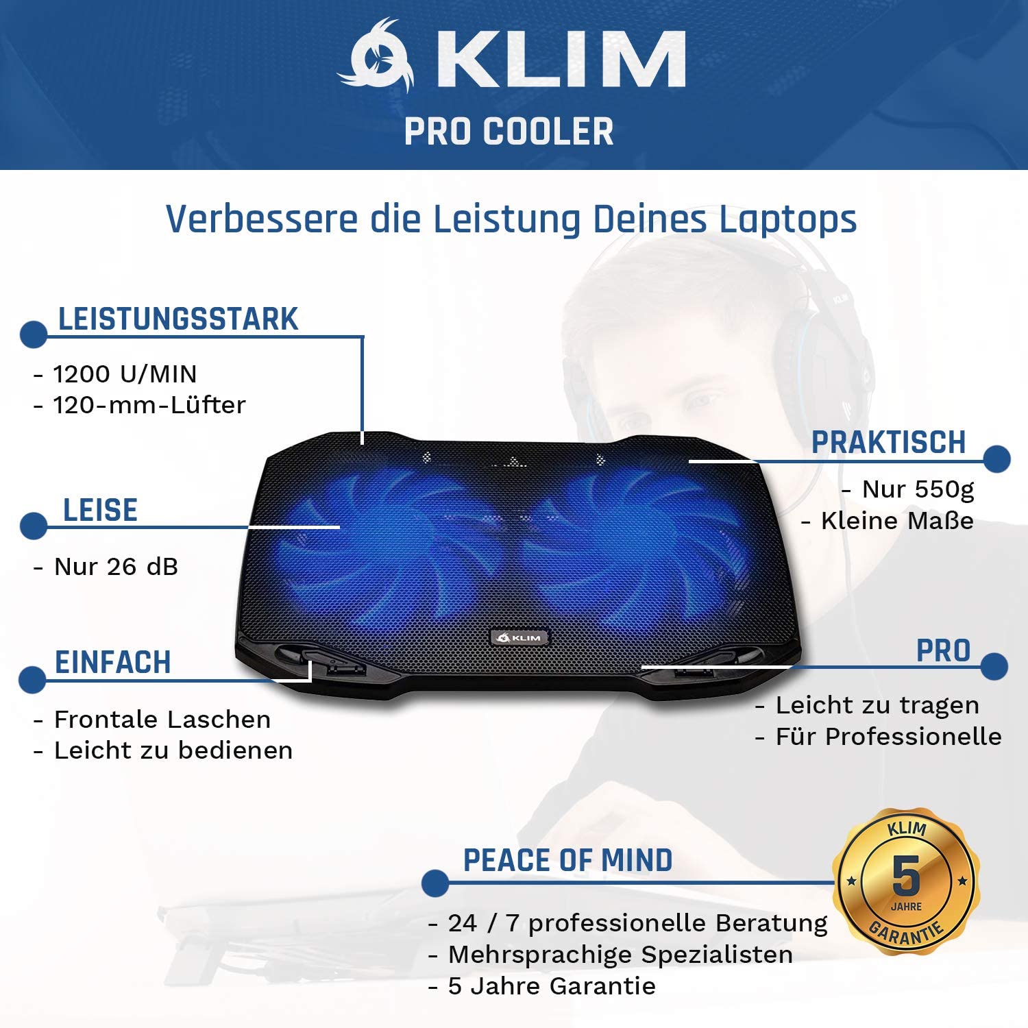 KLIM Pro cooler Laptop Kühler