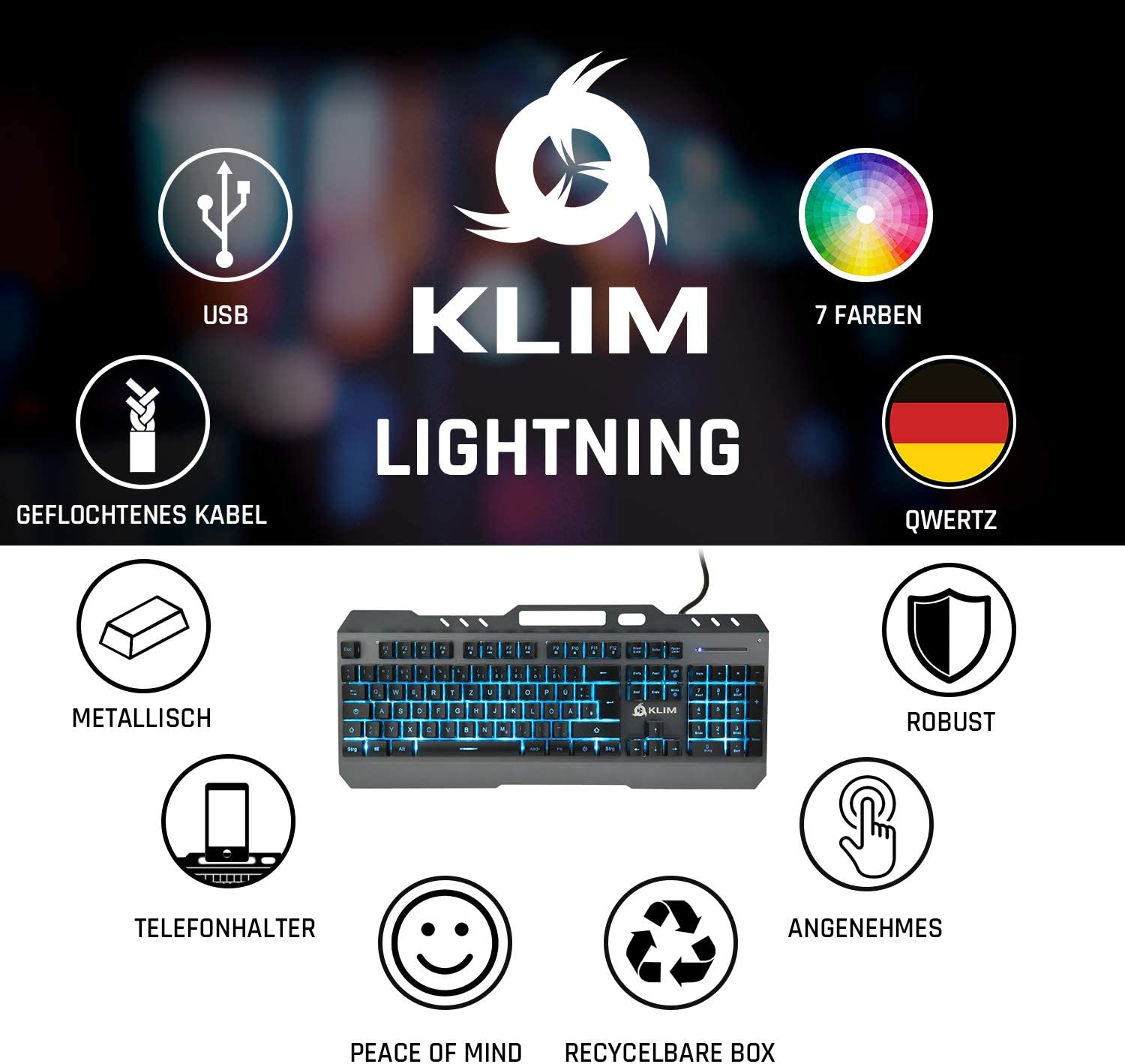 KLIM Lightning Gaming Tastatur