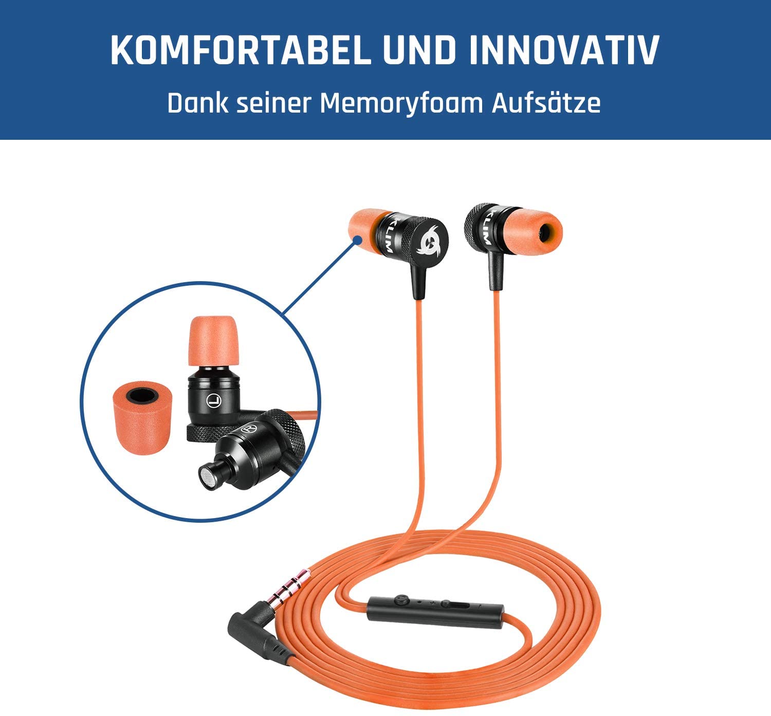 KLIM Fusion Kopfhörer Orange