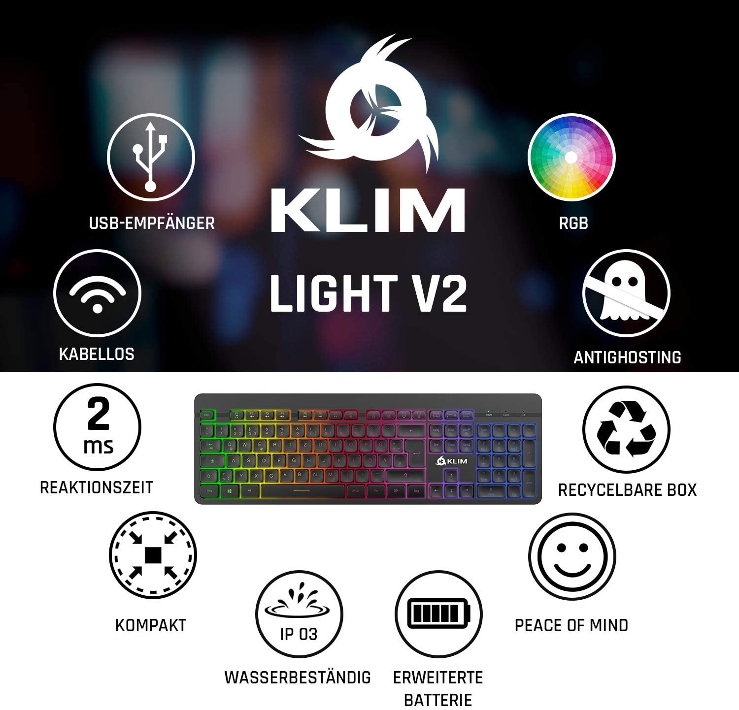 KLIM Light V2 Gaming Tastatur