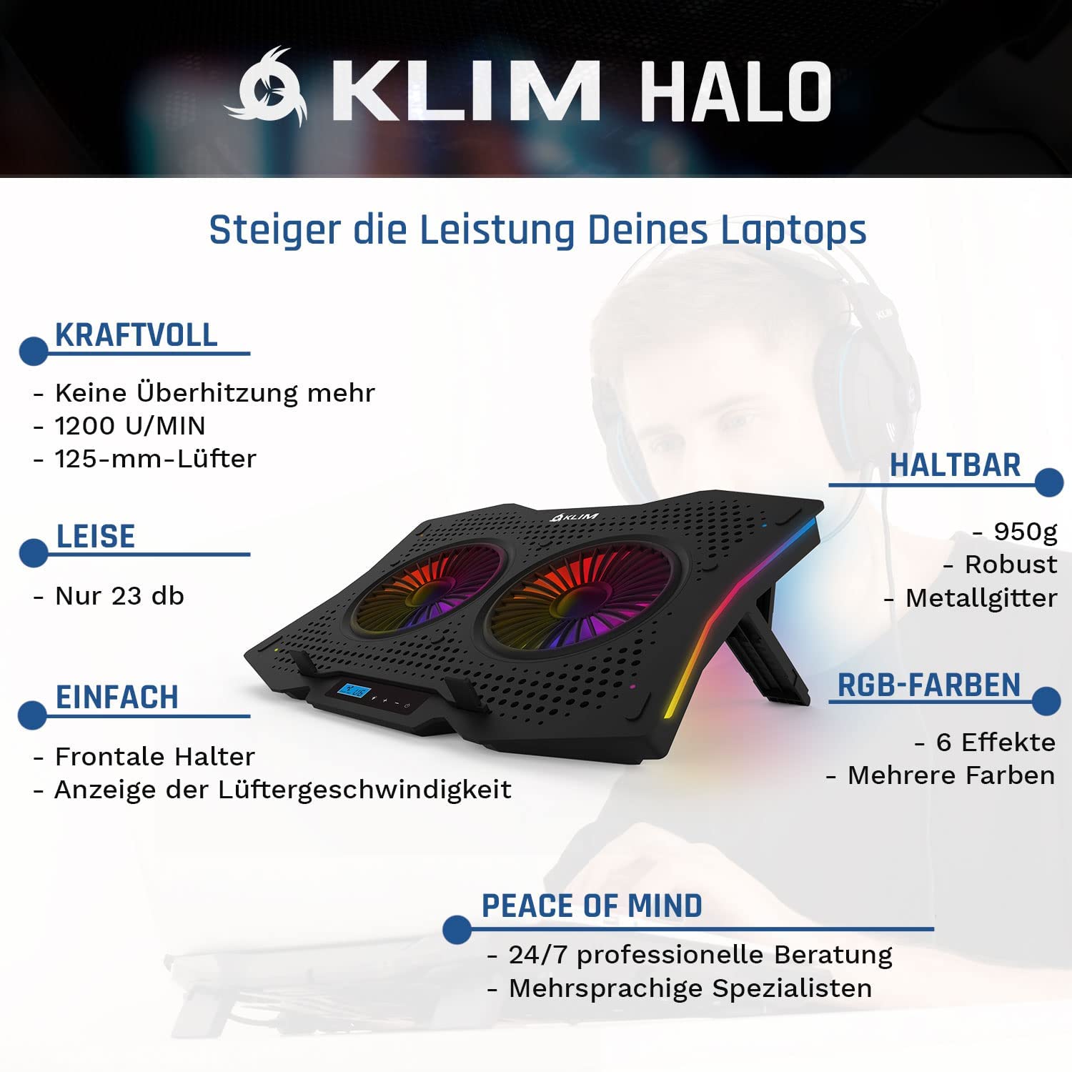 KLIM Halo Laptopkühler